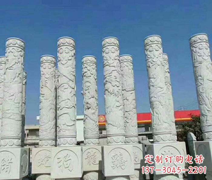 江西广场景观十二生肖石柱 (2)