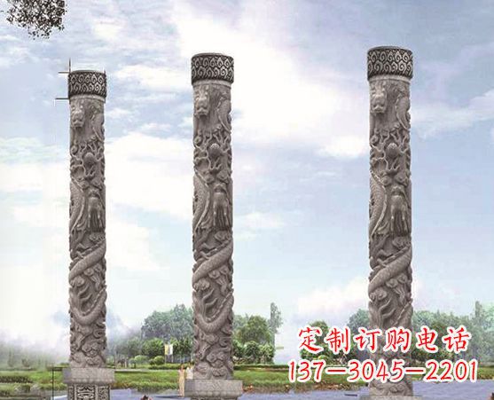 江西精美雕塑盘龙柱,美化您的室外空间