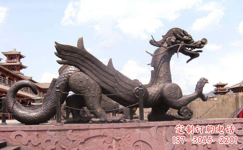 江西舞动古典风采的貔貅铜雕