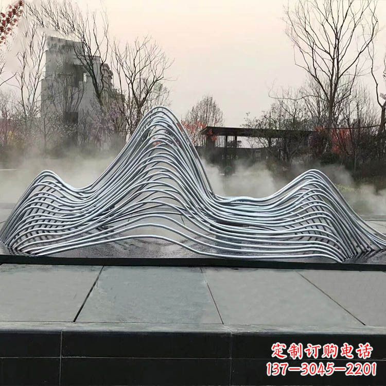 江西广场水景不锈钢假山