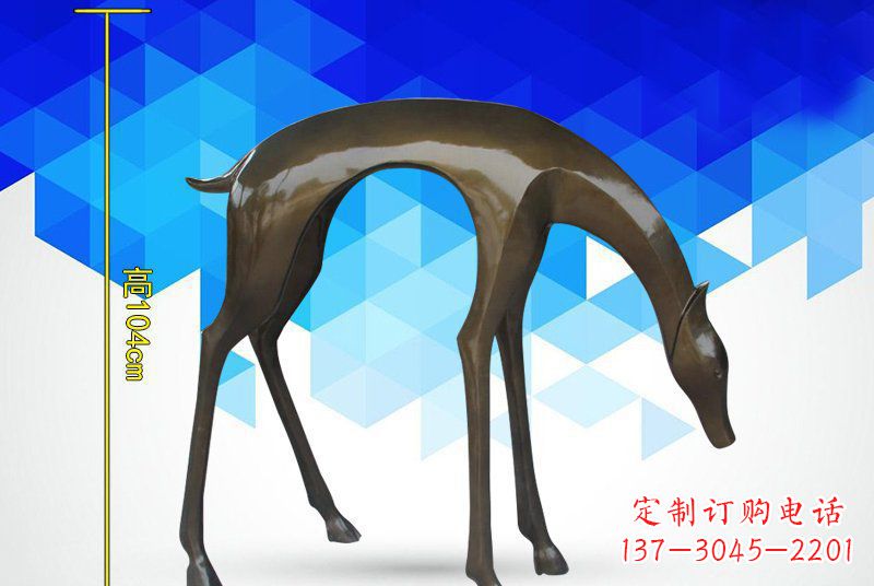 江西铜镜面鹿雕塑,高端雕塑定制