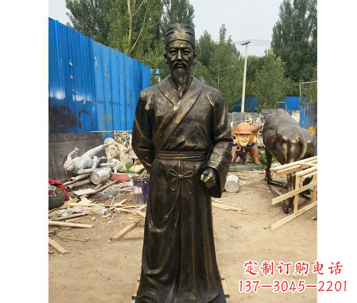 江西领雕塑定制广场铜雕刘备人物雕塑