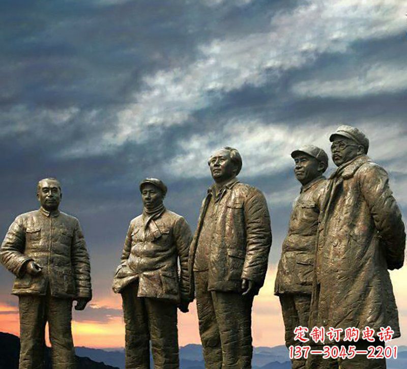 江西广场五大伟人铜雕
