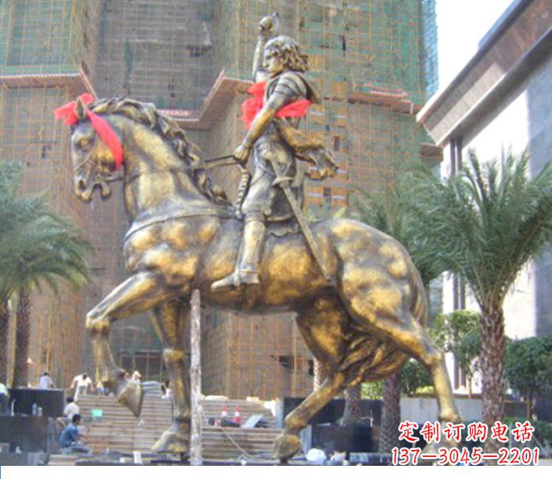 江西华丽的骑士雕塑,引人注目的西方骑马战士纪念铜雕