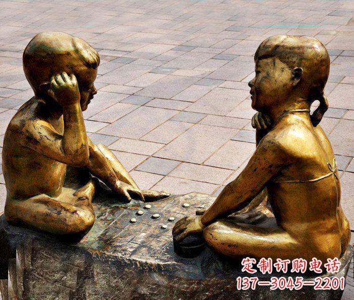 江西记忆印象:青春小孩铜雕