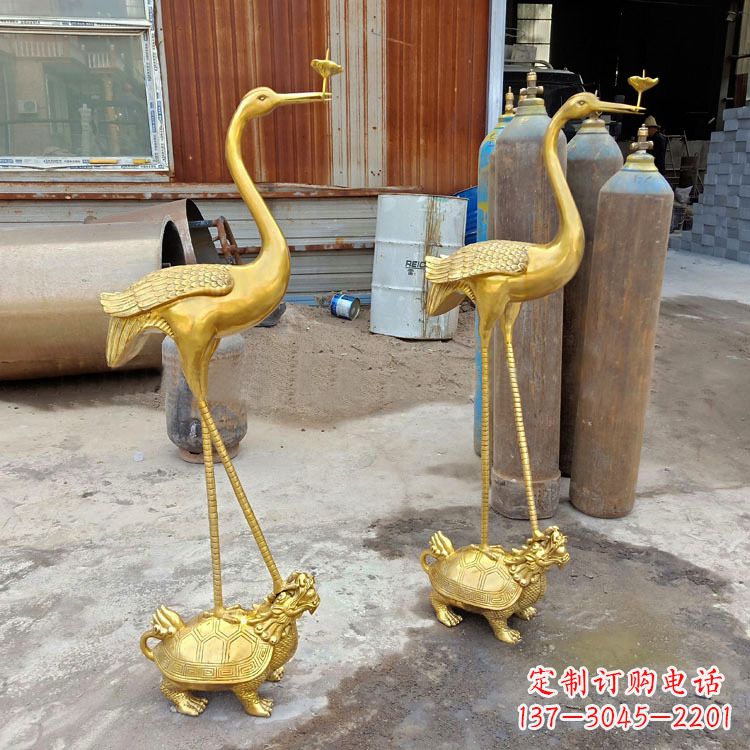 江西龟鹤延年仙鹤铜雕