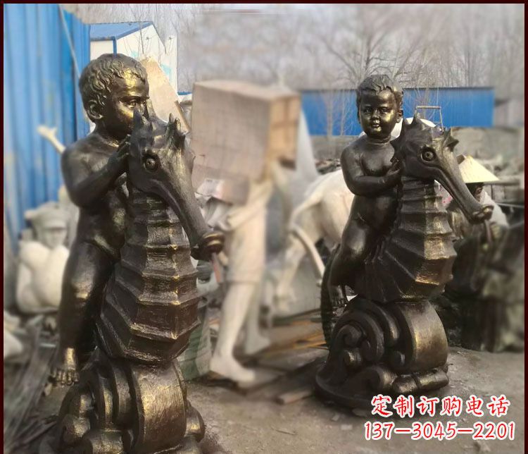 江西海马公园景观铜雕