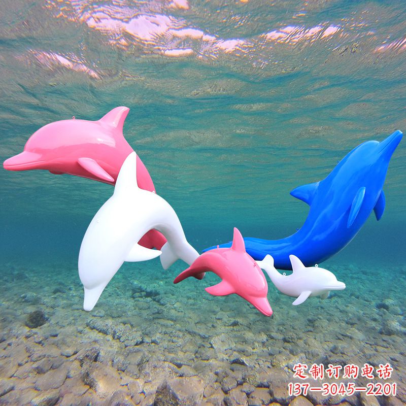 江西海豚玻璃钢彩绘雕塑