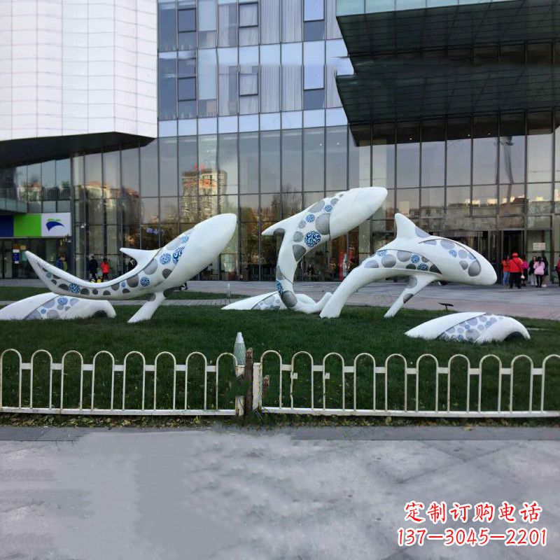 江西城市绿地观赏海豚雕塑