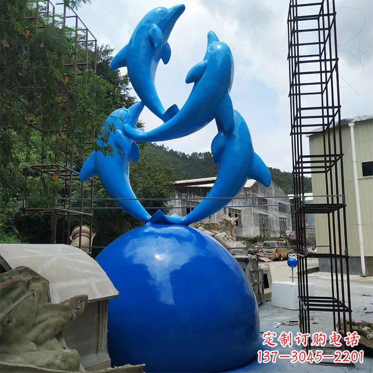 江西海豚钢筋玻璃景观雕塑