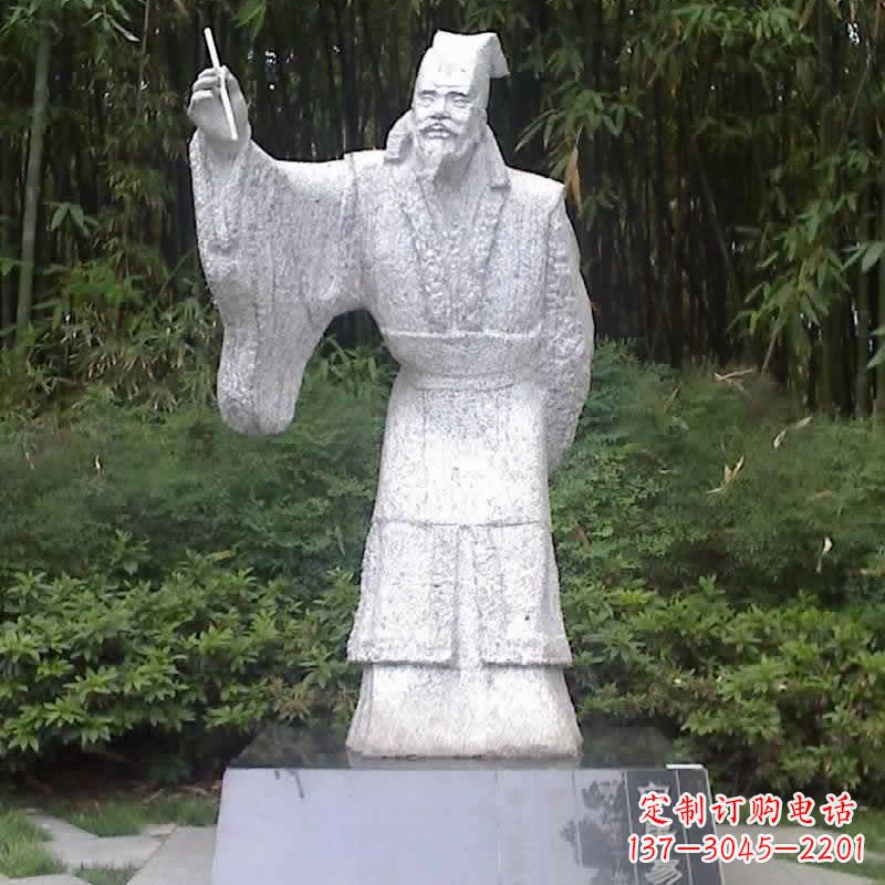 江西汉白玉白居易石雕像-中国古代著名诗人历史文化名人雕塑