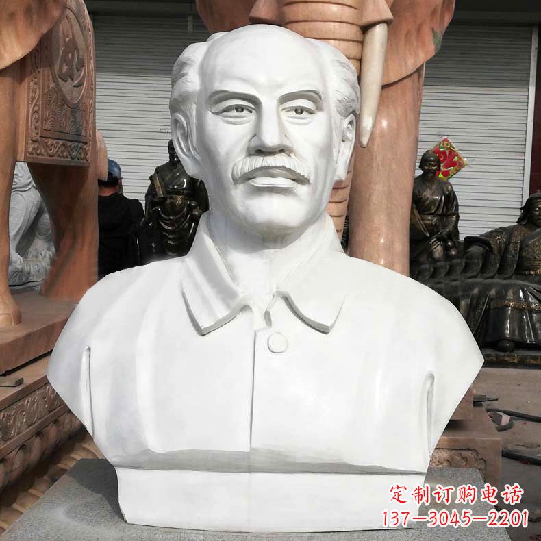 江西汉白玉白求恩胸像雕塑-校园世界名人著名医生雕像