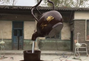 江西茶壶精美铜雕，为您打造经典景观雕塑