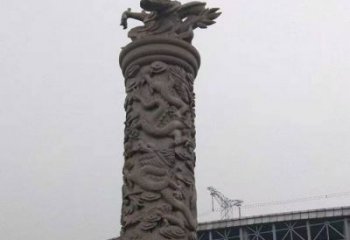 江西中领雕塑|仿古盘龙柱石雕