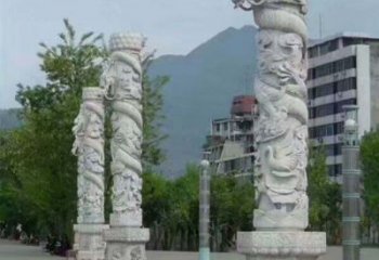 江西定制精美的盘龙柱石雕