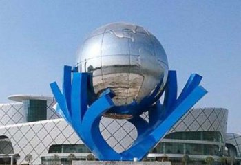 江西中领雕塑打造把地球握在手中精致不锈钢抽象雕塑