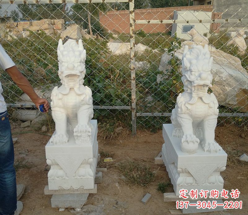 江西中领雕塑汉白玉麒麟招财石雕