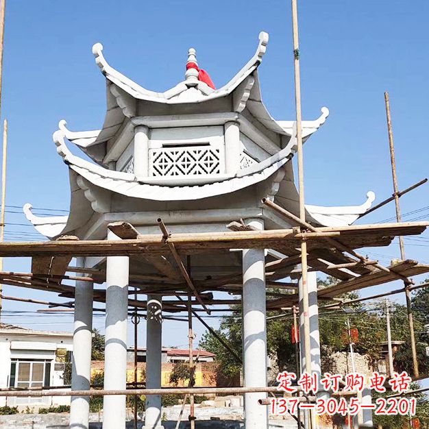 江西汉白玉大理石凉亭雕塑