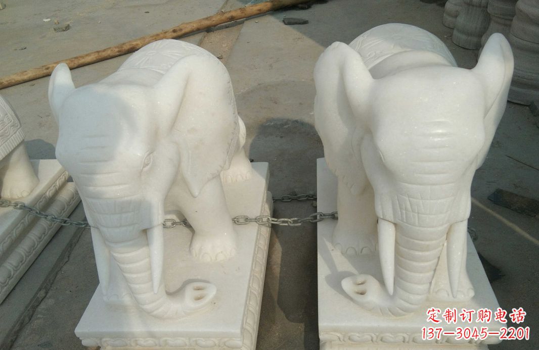 江西汉白玉大象雕塑是中领雕塑定制厂家的精品作…