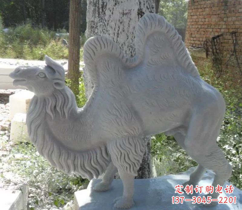 江西汉白玉骆驼雕,融入古朴奢华