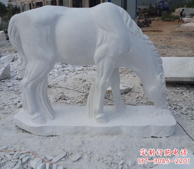 江西汉白玉动物马雕塑是由中领雕塑定制的一款精…