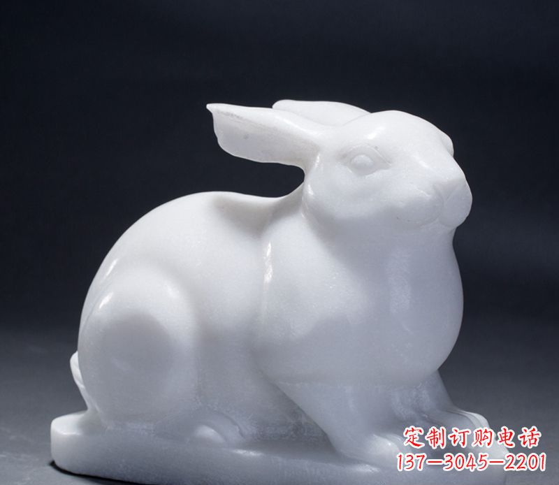 江西精致汉白玉兔子雕塑