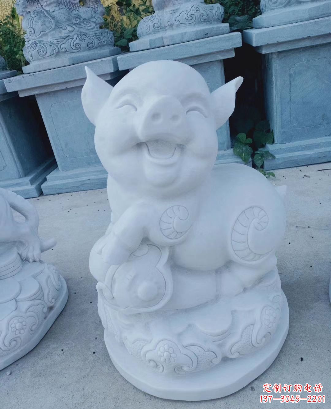 江西领雕塑--汉白玉公园动物十二生肖石雕