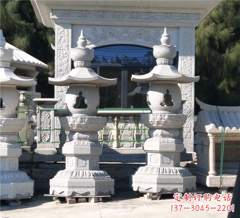 江西汉白玉公园灯笼雕塑