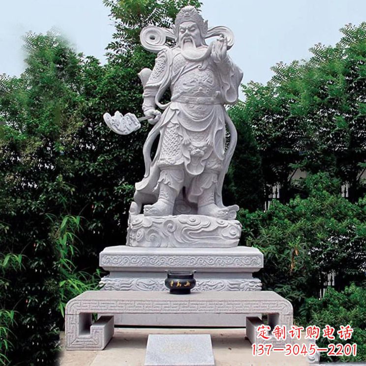 江西汉白玉关公雕塑,融入神秘历史色彩