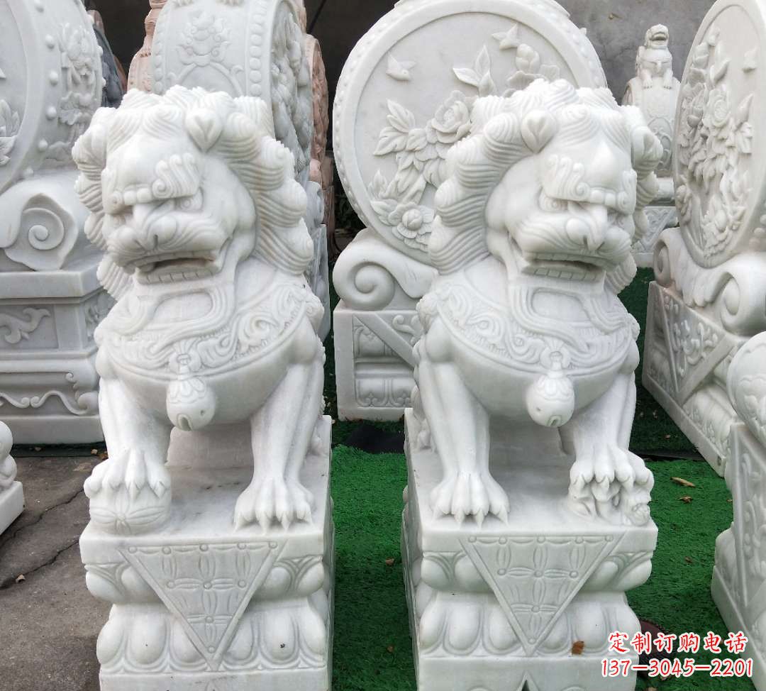 江西汉白玉故宫制作狮子雕塑