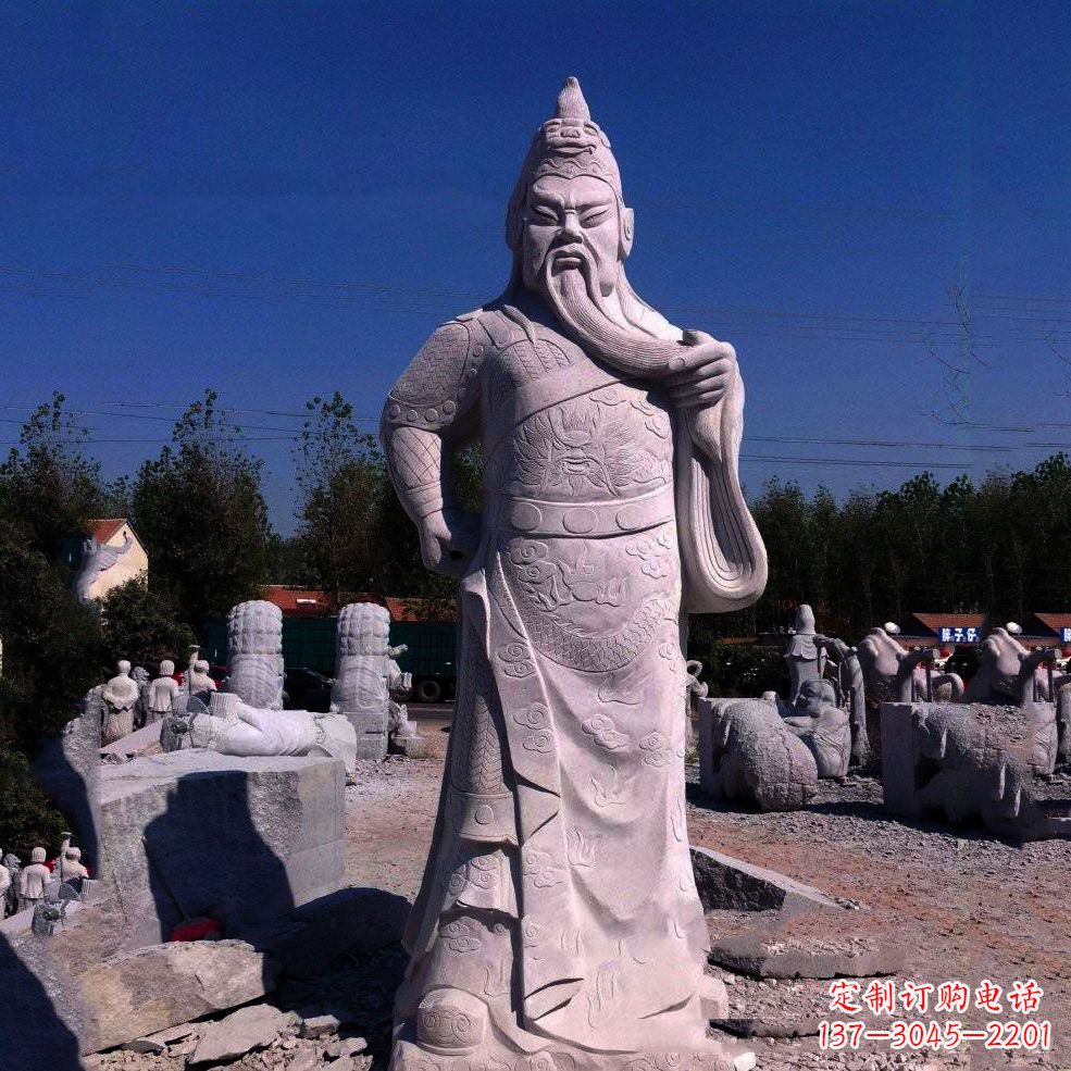 江西中领雕塑-精致关羽石雕塑