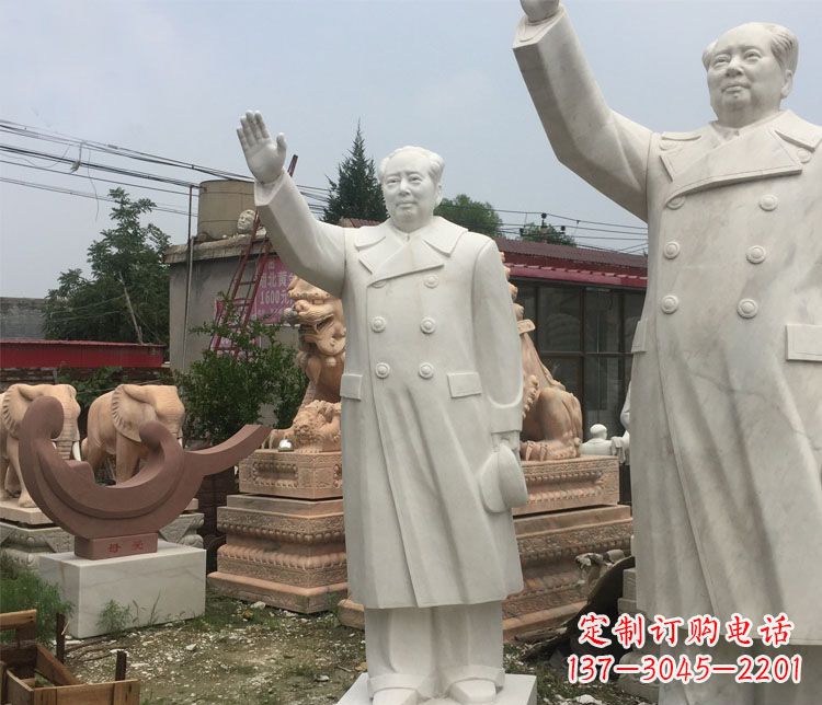 江西雕刻伟人的光辉历史——汉白玉挥手的毛主席广场伟人石雕