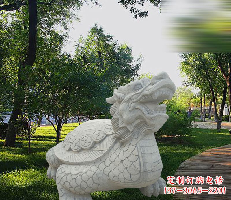 江西中领雕塑——汉白玉龙龟石雕