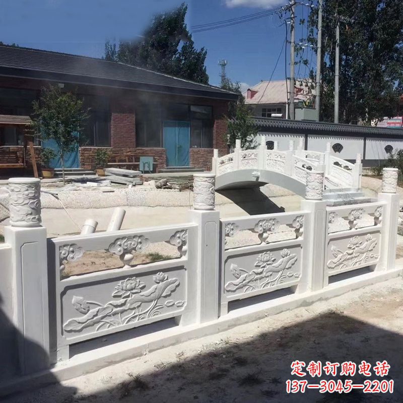 江西汉白玉精美手工栏板雕塑