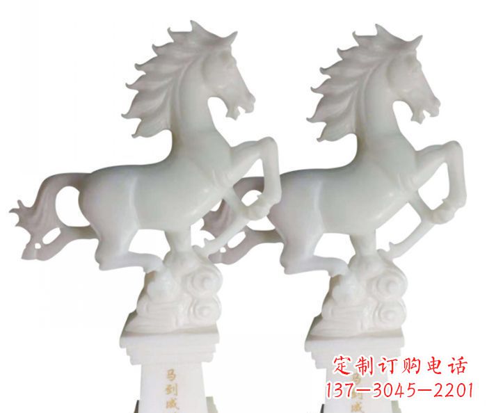江西汉白玉马雕塑,以自然质朴大气