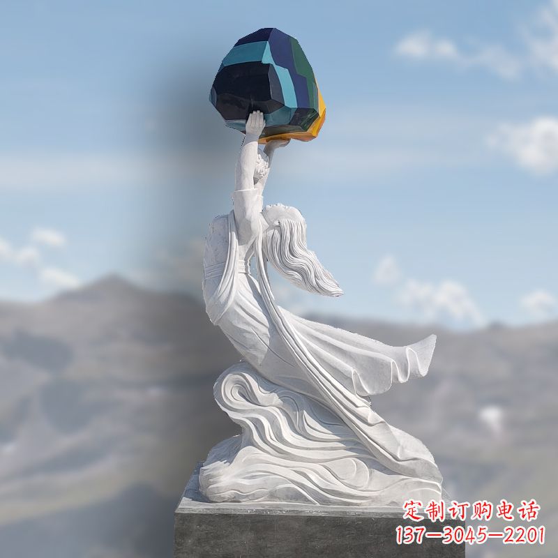 江西领雕塑精美雕刻的女娲补天石雕塑