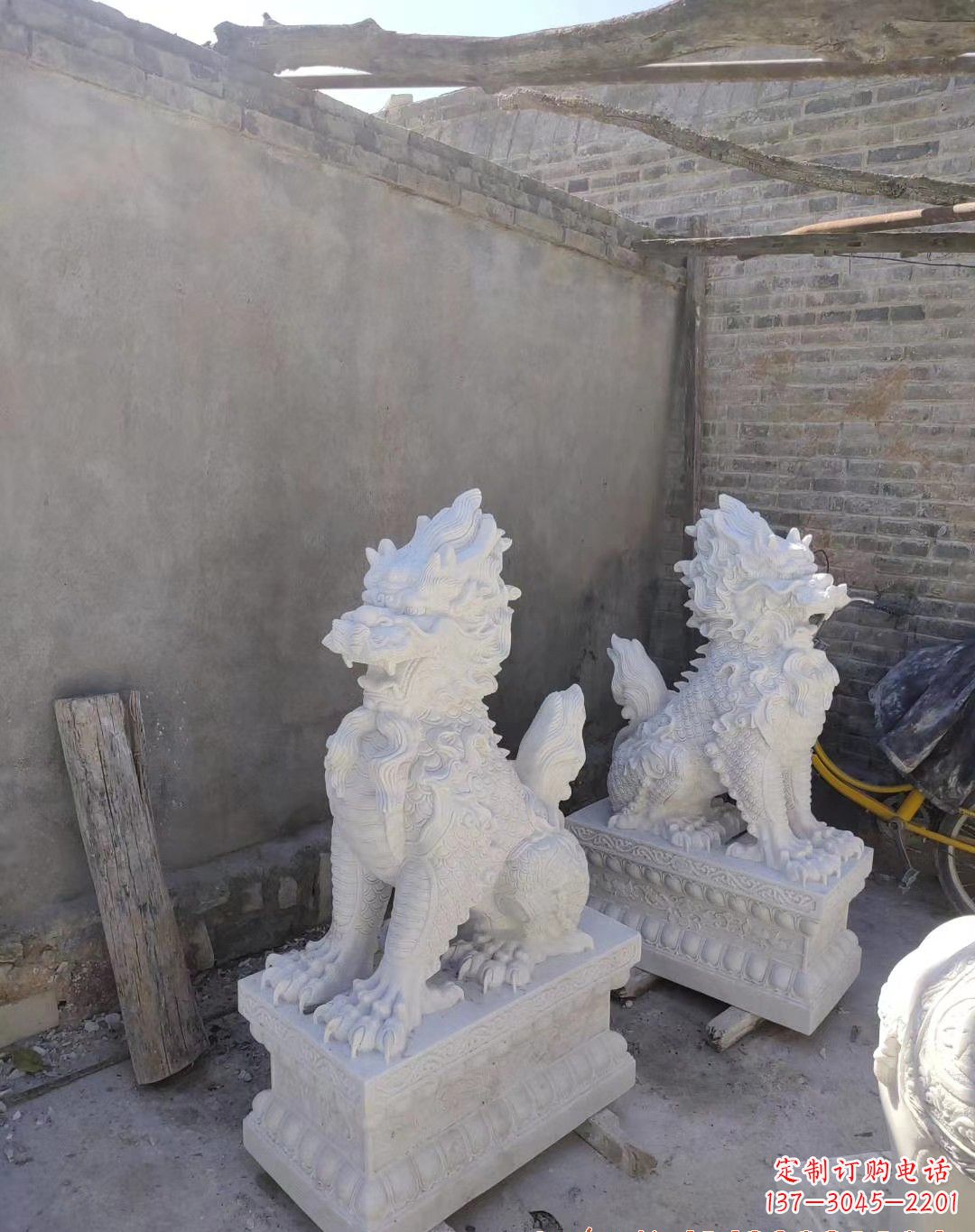 江西汉白玉麒麟雕塑
