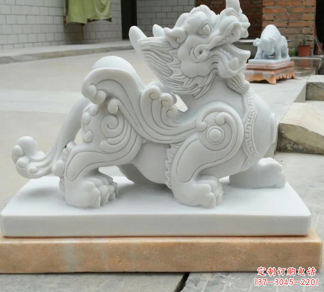 江西精美汉白玉貔貅雕塑