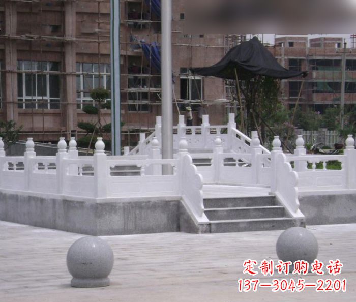 江西汉白玉校园升旗台石雕