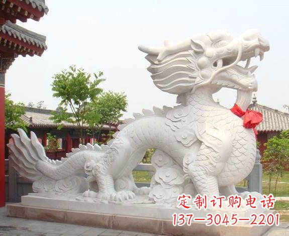 江西汉白玉生肖龙雕,精致传承岁月之美