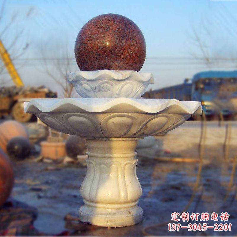 江西汉白玉石雕风水球
