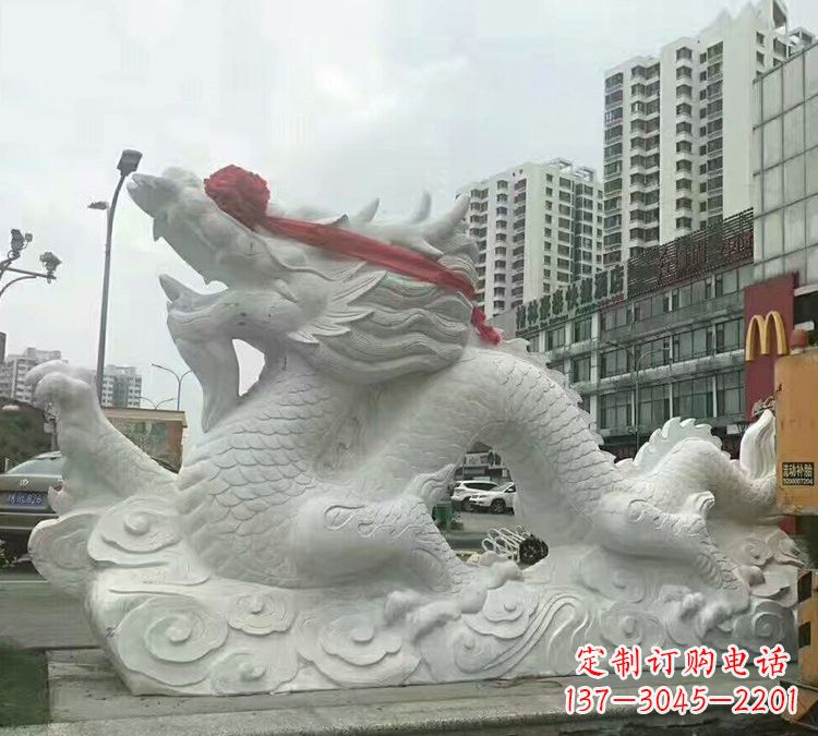 江西汉白玉神龙雕塑,精致而又具有历史感