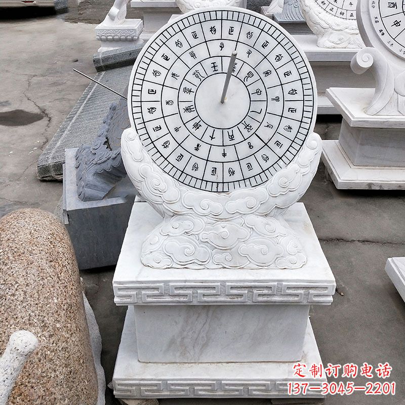 江西汉白玉石日晷雕塑,专属的精美记忆