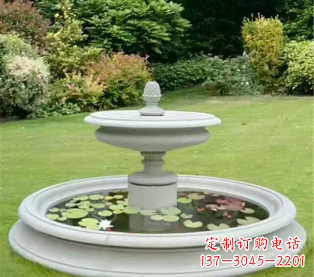 江西汉白玉双层喷泉雕塑