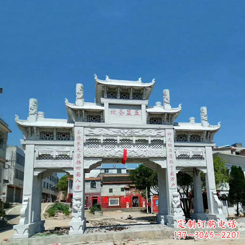 江西全新定制石牌坊雕塑,为您的寺院注入历史文脉