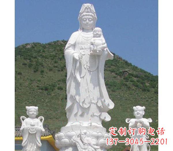 江西汉白玉观音善财童子龙女雕塑