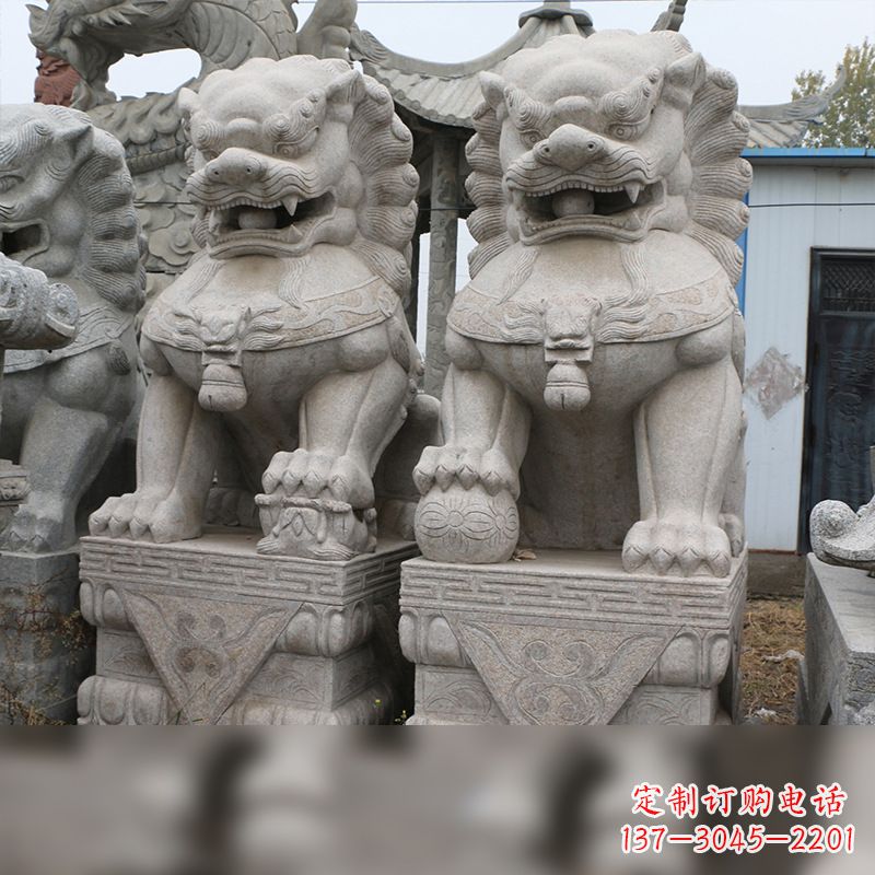 江西汉白玉天安门石狮子
