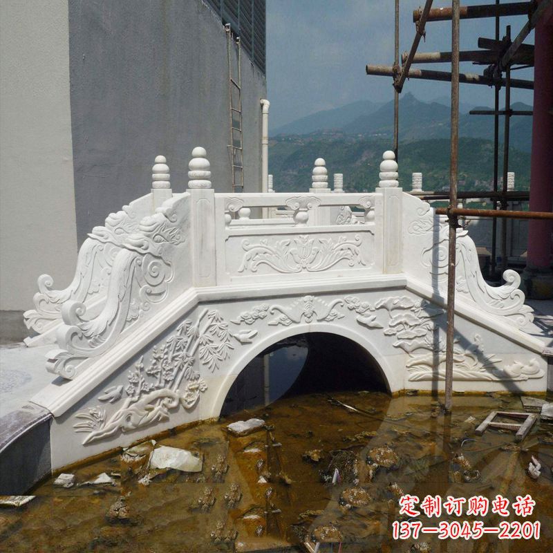 江西汉白玉庭院装饰石桥雕塑