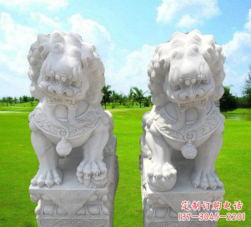 江西汉白玉狮子雕塑,带您走进文化的世界