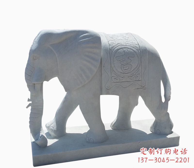 江西桃花开,当铺金,汉白玉大象雕塑,吉祥引财